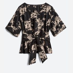 NWOT West Kei Julianne Tie Front Cuffed Blouse